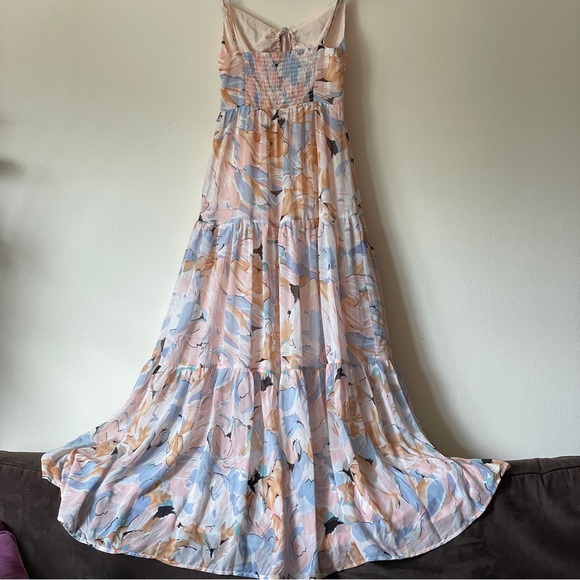 ASTR The Label BRANDY FLORAL CINCHED FRONT CUTOUT MAXI DRESS vacation beach sml - Picture 6 of 10